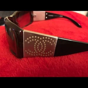 Chanel black and brown sunglasses.